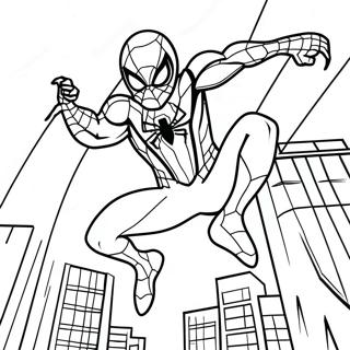 Pagina Para Colorir Da Aranha De Ferro Balancando Pela Cidade 137388 68955