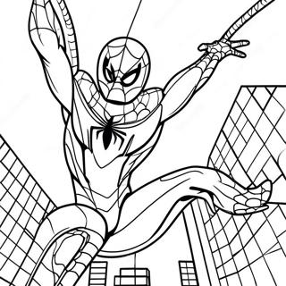 Pagina Para Colorir Da Aranha De Ferro Balancando Pela Cidade 137388 68956