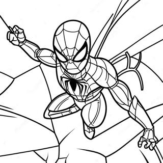 Pagina Para Colorir Da Aranha De Ferro Em Posicao De Acao 137389 68960