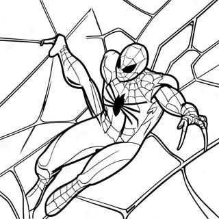 Pagina Para Colorir Da Aranha De Ferro Com Teias 137390 68961