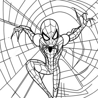 Pagina Para Colorir Da Aranha De Ferro Com Teias 137390 68964