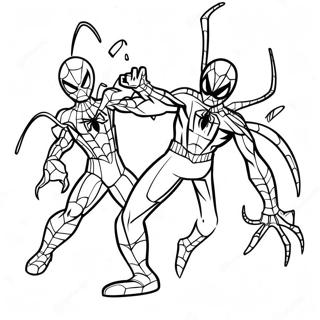 Desenho Para Colorir Do Homem Aranha De Ferro Enfrentando O Vilao 137391 68965