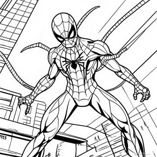 Desenho Para Colorir Do Homem Aranha De Ferro Enfrentando O Vilao 137391 68966