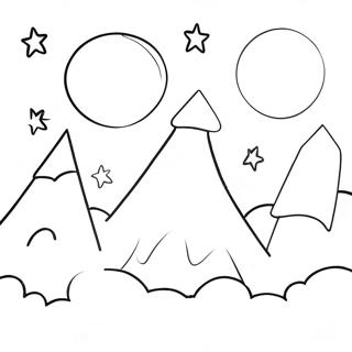 Desenho Para Colorir Do Ceu Noturno Iluminado Pela Lua 137414-68978