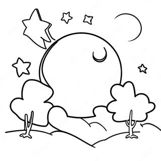 Desenho Para Colorir Do Ceu Noturno Iluminado Pela Lua 137414-68980