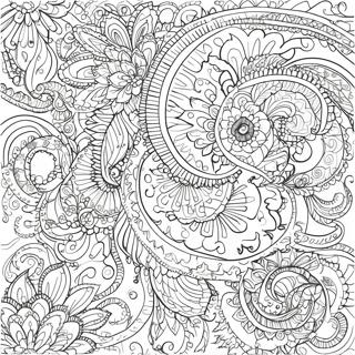 Pagina Para Colorir Do Design Paisley Intricado 137671-69173