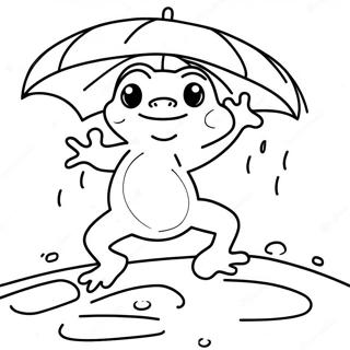 Sapo Feliz Pulando Na Chuva Pagina Para Colorir 13781 3011