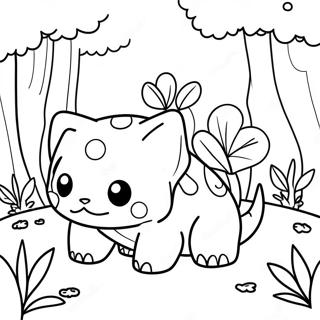 Bulbasaur Fofo Na Floresta Pagina Para Colorir 137877-69344