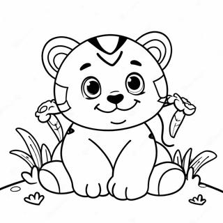 Pagina Para Colorir De Tigre Bebe Fofo Brincando 137978-69415
