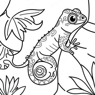 Pagina Para Colorir Do Gecko Colorido Na Selva 138515-69835