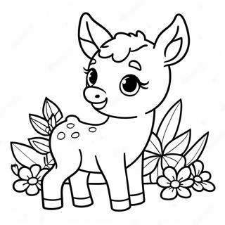 Pagina Para Colorir De Cervo Bebe Brincalhao Com Flores 138696 69977