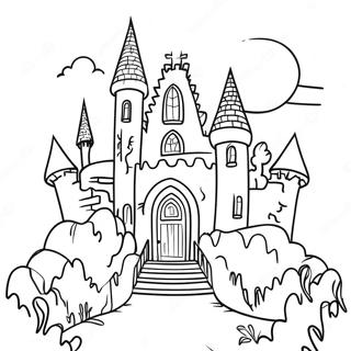 Pagina Para Colorir De Um Castelo Gotico Assustador 138719-69990