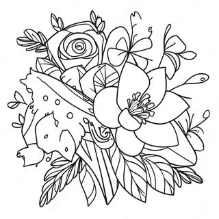 Belo Buque De Casamento Pagina Para Colorir 13875-3034