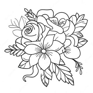 Belo Buque De Casamento Pagina Para Colorir 13875-3035