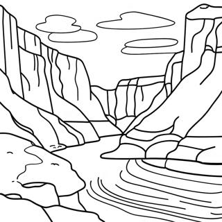 Pagina Para Colorir Da Cena Do Rio No Grand Canyon 138773-70043