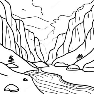 Pagina Para Colorir Da Cena Do Rio No Grand Canyon 138773-70044