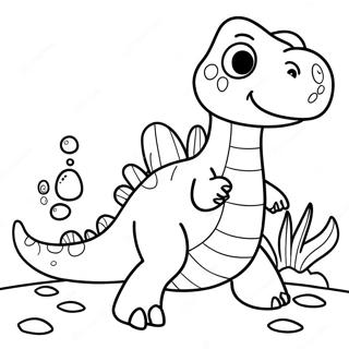 Pagina Para Colorir Do Dinossauro Aquatico Amigavel 138796-70055