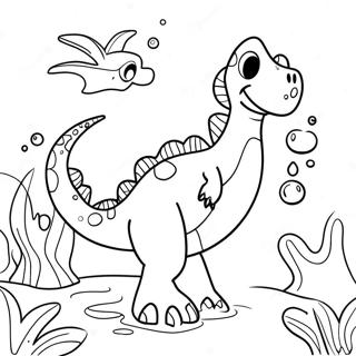 Dinossauro Aquático Páginas para Colorir