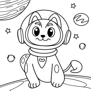 Gato Espacial Páginas Para Colorir