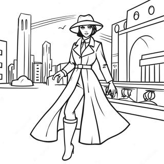 Pagina Para Colorir Da Carmen Sandiego Em Uma Cidade Misteriosa 139052-70254