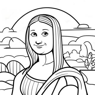 Pagina Para Colorir Da Mona Lisa Sorrindo De Leonardo Da Vinci 139103-70293