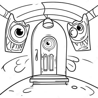 Pagina Para Colorir Do Olho Assustador Em Uma Casa Assombrada 139284 70440