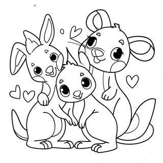Pagina Para Colorir Do Canguru Fofo E Seus Amigos 139310-70460