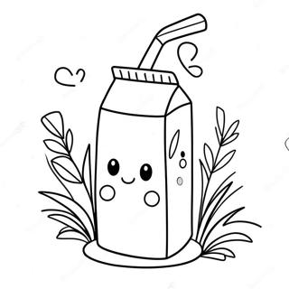 Desenho Para Colorir Da Caixa De Leite Fofa Com Canudo 139538-70636