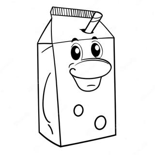 Pagina Para Colorir De Caixa De Leite De Desenho Animado Com Rosto 139541-70645