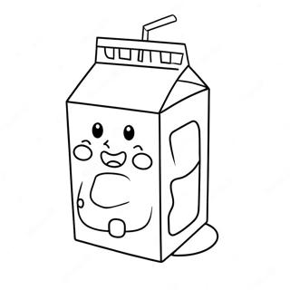 Pagina Para Colorir De Caixa De Leite De Desenho Animado Com Rosto 139541-70647