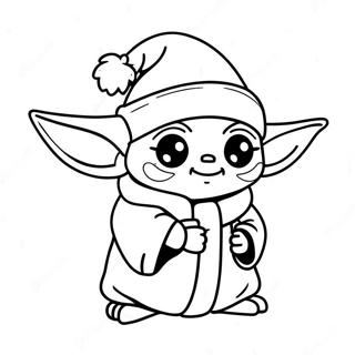 Pagina Para Colorir Do Bebe Yoda Fofo Com Chapeu De Papai Noel 139640-70713