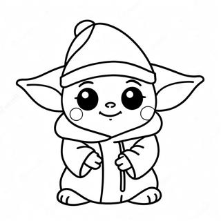 Pagina Para Colorir Do Bebe Yoda Fofo Com Chapeu De Papai Noel 139640-70714