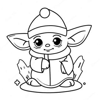 Pagina Para Colorir Do Bebe Yoda Fofo Com Chapeu De Papai Noel 139640 70715