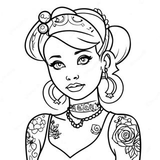 Pagina Para Colorir Da Princesa Disney Punk Com Tatuagens 139666-70733