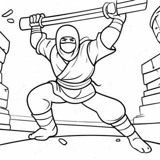 Ninja Guerreiro Treinando Pagina Para Colorir 14152-3089