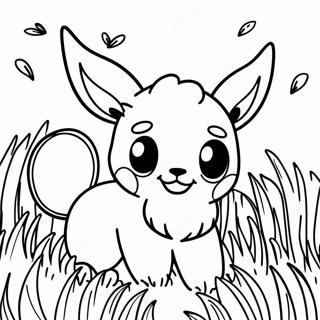 Eevee Brincando Na Grama Pagina Para Colorir 14241-3110