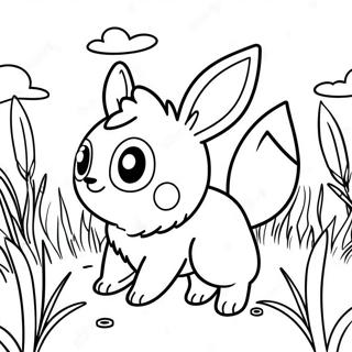 Eevee Brincando Na Grama Pagina Para Colorir 14241-3112