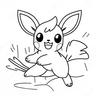 Eevee Feliz Pulando Pagina Para Colorir 14243-3119
