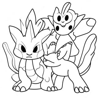 Página Para Colorir De Batalha De Pokémon Lendário Páginas Para Colorir