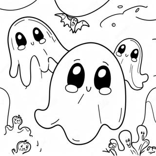 Pagina Para Colorir De Fantasmas Assustadores Flutuando 15085-3289