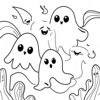 Pagina Para Colorir De Fantasmas Assustadores Flutuando 15085-3290