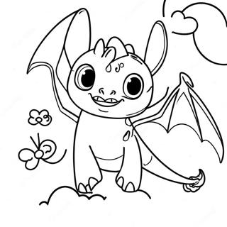 Toothless Voando No Ceu Pagina Para Colorir 15348-3348