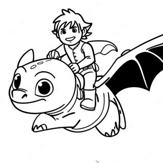 Hiccup Montando Toothless Pagina Para Colorir 15349-3349