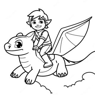 Hiccup Montando Toothless Pagina Para Colorir 15349-3350