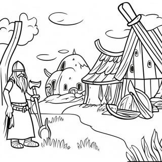Cena Da Vila Viking Pagina Para Colorir 15351-3360