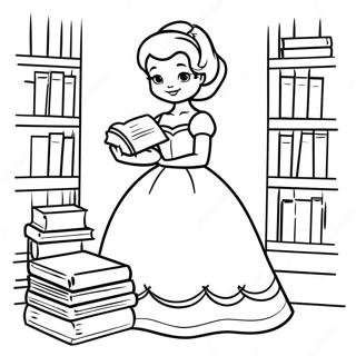 Bela Real Com Livros Pagina Para Colorir 1548 1273