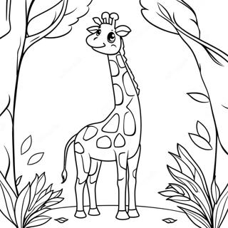 Pagina Para Colorir Girafa Alta Pegando Folhas 15620-3411