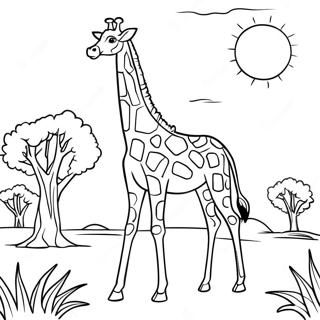 Pagina Para Colorir Girafa Malhada Em Pe Na Savana 15621 3413