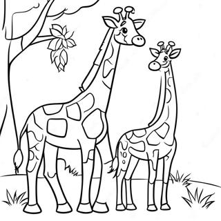 Pagina Para Colorir Familia De Girafas Com Filhote 15622-3417