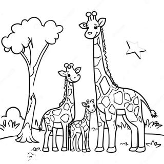 Pagina Para Colorir Familia De Girafas Com Filhote 15622-3419